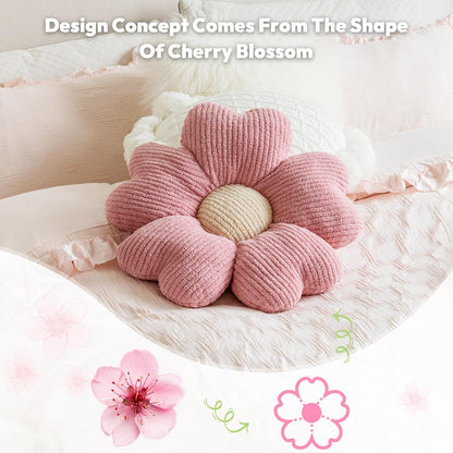 Sioloc Yellow Flower Pillow, Decorative Throw Pillow for Bed, Cute Daisy Flower Shaped Floor Cushion for Pet, Couch & Room Decor (15.7 Inch)