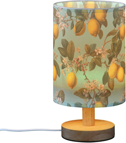 Bedside Table Lamp Lemon Yellow Citrus Fruits (116) Kids Nightstand Lamp Night Light Fabric Shade for Bedroom Living Room Home Office