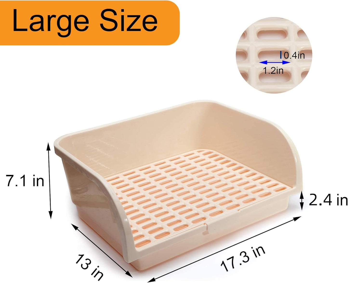 X-Large Rabbit Litter Box with 10PCS Bonus Pads, Drawer, Corner Toilet Box 17.3" x 13" and Bigger Pet Pan for Adult Guinea Pigs, Chinchilla, Ferret, Galesaur, Small Animals