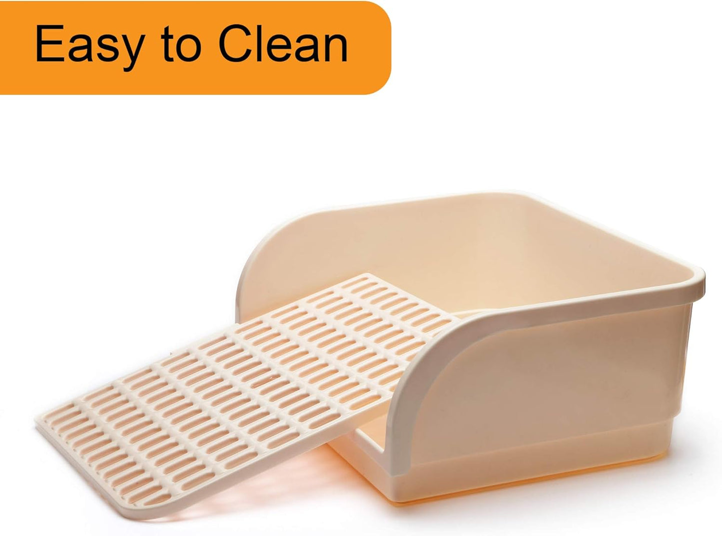 X-Large Rabbit Litter Box with 10PCS Bonus Pads, Drawer, Corner Toilet Box 17.3" x 13" and Bigger Pet Pan for Adult Guinea Pigs, Chinchilla, Ferret, Galesaur, Small Animals