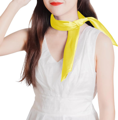 Chiffon Scarf Square Satin Neck Scarf Handkerchief 23.6 inch | Neck Scarf Silk Scarves for Halloween Retro Women Men Girls Boys Costume Accessories