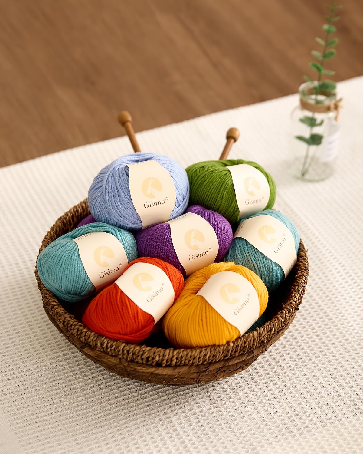 100% Merino Wool Yarn, 6-Ply Luxurious and Soft Yarn for Hand Knitting & Crocheting, 1.76 OZ/50g, 127 yds/116 Meters(Golden Yellow, 1 Ball)