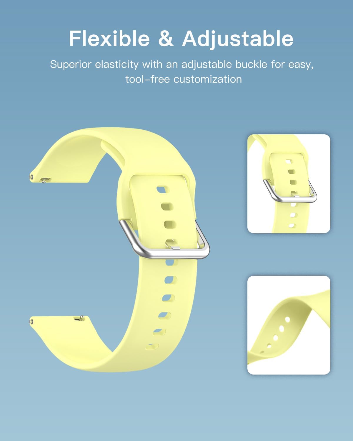 Bands for Garmin Bounce 2 Kids Smartwatch,Sport quick-release Silicone Band for Garmin Bounce 2 Smart Watch,Soft Lightweight & Ventilated Comfort Replacement Strap,Adjustable Wristband,Yellow