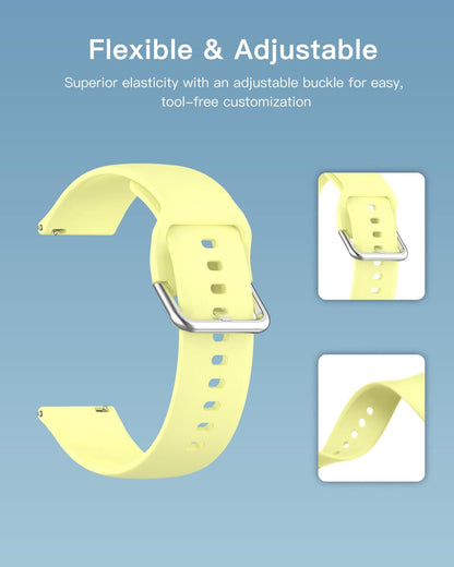 Bands for Garmin Bounce 2 Kids Smartwatch,Sport quick-release Silicone Band for Garmin Bounce 2 Smart Watch,Soft Lightweight & Ventilated Comfort Replacement Strap,Adjustable Wristband,Yellow