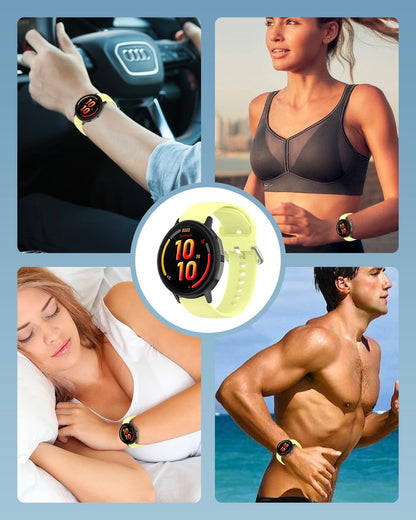 Bands for Garmin Bounce 2 Kids Smartwatch,Sport quick-release Silicone Band for Garmin Bounce 2 Smart Watch,Soft Lightweight & Ventilated Comfort Replacement Strap,Adjustable Wristband,Yellow