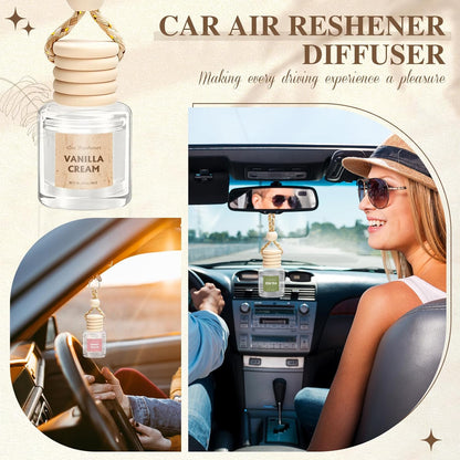6Pack Car Air Freshener, Hanging Essential Oil Air Freshener Diffuser | Long-Lasting Fragrance Odor Eliminator, Cute Car Interior Decor Auto Car Scents Accessories Gifts for Women & Men
