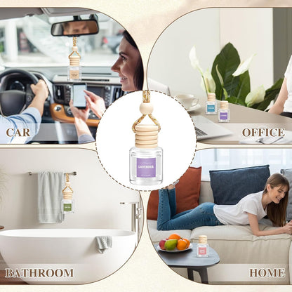 6Pack Car Air Freshener, Hanging Essential Oil Air Freshener Diffuser | Long-Lasting Fragrance Odor Eliminator, Cute Car Interior Decor Auto Car Scents Accessories Gifts for Women & Men