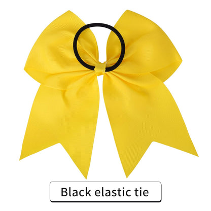24 PCS 8" Large Cheer Bows Yellow Girl Hair Bows Cheerleading Softball Team Bow Hair Accessories for cheerleaders football Competition Sports