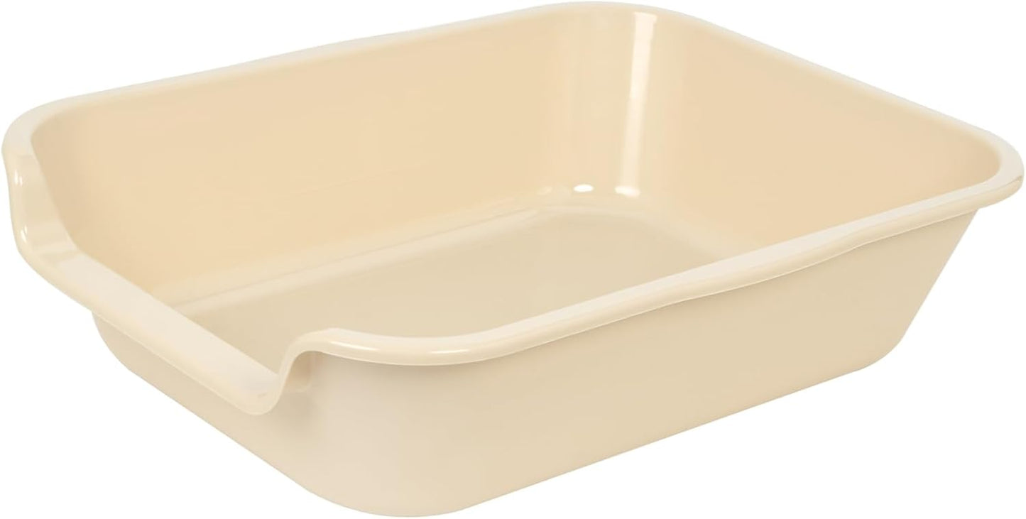 Extra Large Low Entry ABS Cat Litter Box, Yellow, 20" L x 15.5" W, 2 Pack | Durable low entry litter box, non-stick, odor-free, ideal for seniors, kittens, rabbits, large cats and multi-pet homes.