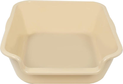 Extra Large Low Entry ABS Cat Litter Box, Yellow, 20" L x 15.5" W, 2 Pack | Durable low entry litter box, non-stick, odor-free, ideal for seniors, kittens, rabbits, large cats and multi-pet homes.