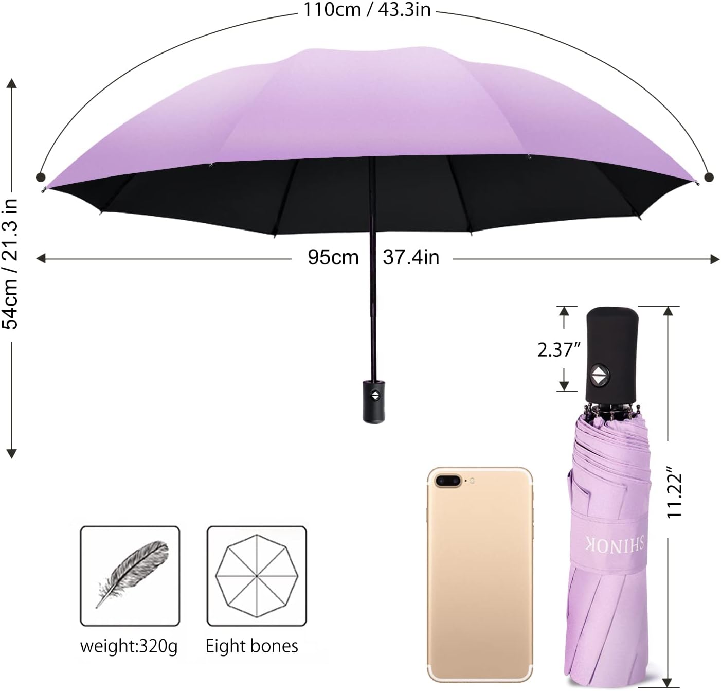 Travel Umbrella Compact Folding Sun Umbrellas Lighweight Auto Open Close for Women Parasol