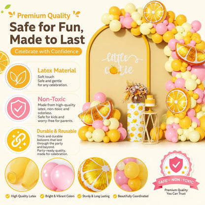 143Pcs Lemon Pink and Yellow Balloon Arch Kit,Lemonade Birthday Decor | for Main Squeeze, Lemon Baby Shower, Bridal Shower, Sunflower, Sunshine theme Party Decorations