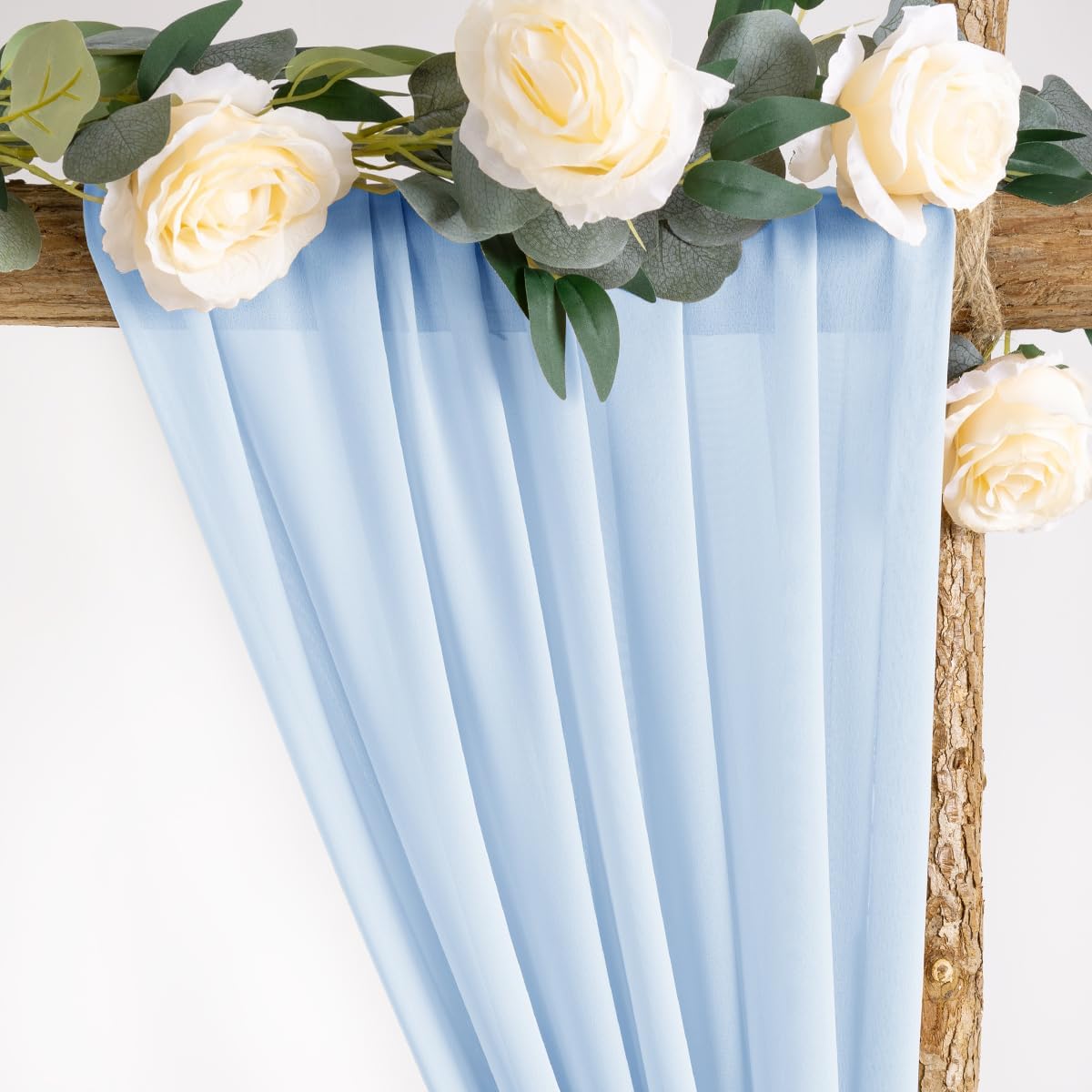 Wedding Arch Draping Fabric Sheer Chiffon Curtain Drape Wedding Party Decor | 1 Panel 29" x 19Ft 6 Yards for Outdoor Ceremony Birthday Baby Shower Holiday Home Decoration Yellow Gold