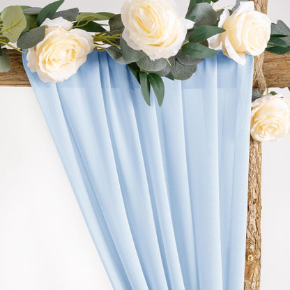 Wedding Arch Draping Fabric Sheer Chiffon Curtain Drape Wedding Party Decor | 1 Panel 29" x 19Ft 6 Yards for Outdoor Ceremony Birthday Baby Shower Holiday Home Decoration Yellow Gold