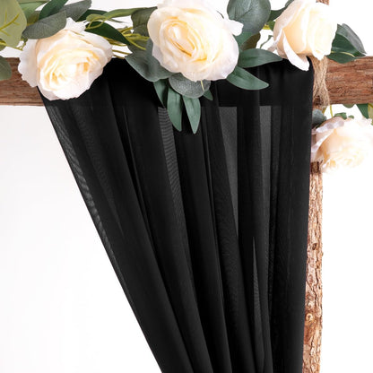 Wedding Arch Draping Fabric Sheer Chiffon Curtain Drape Wedding Party Decor | 1 Panel 29" x 19Ft 6 Yards for Outdoor Ceremony Birthday Baby Shower Holiday Home Decoration Yellow Gold