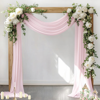 Wedding Arch Draping Fabric Sheer Chiffon Curtain Drape Wedding Party Decor | 1 Panel 29" x 19Ft 6 Yards for Outdoor Ceremony Birthday Baby Shower Holiday Home Decoration Yellow Gold