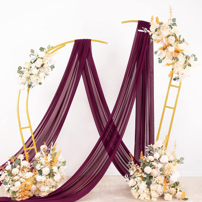 Wedding Arch Draping Fabric Sheer Chiffon Curtain Drape Wedding Party Decor | 1 Panel 29" x 19Ft 6 Yards for Outdoor Ceremony Birthday Baby Shower Holiday Home Decoration Yellow Gold