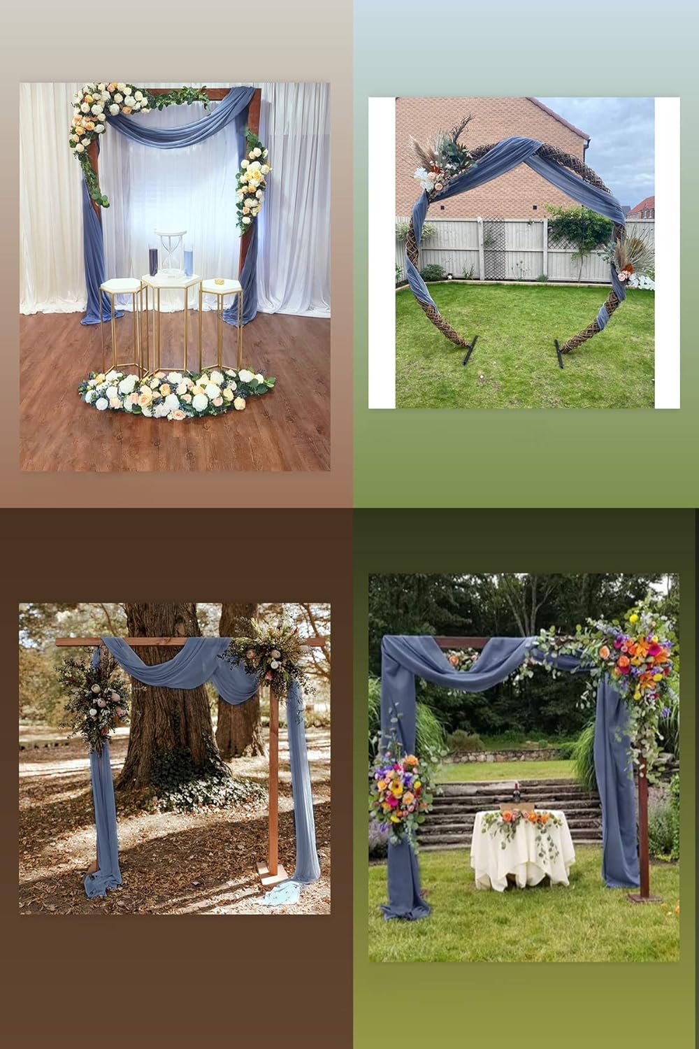 Wedding Arch Draping Fabric Sheer Chiffon Curtain Drape Wedding Party Decor | 1 Panel 29" x 19Ft 6 Yards for Outdoor Ceremony Birthday Baby Shower Holiday Home Decoration Yellow Gold