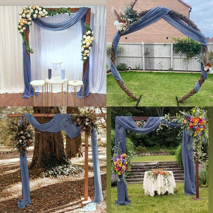 Wedding Arch Draping Fabric Sheer Chiffon Curtain Drape Wedding Party Decor | 1 Panel 29" x 19Ft 6 Yards for Outdoor Ceremony Birthday Baby Shower Holiday Home Decoration Yellow Gold