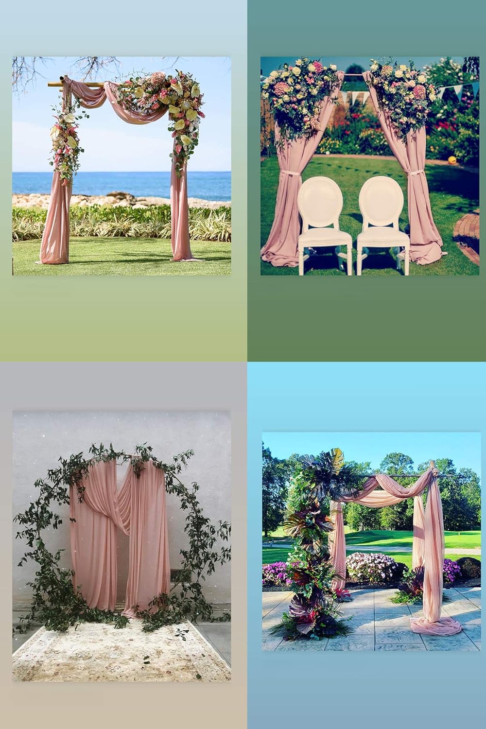 Wedding Arch Draping Fabric Sheer Chiffon Curtain Drape Wedding Party Decor | 1 Panel 29" x 19Ft 6 Yards for Outdoor Ceremony Birthday Baby Shower Holiday Home Decoration Yellow Gold