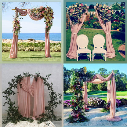 Wedding Arch Draping Fabric Sheer Chiffon Curtain Drape Wedding Party Decor | 1 Panel 29" x 19Ft 6 Yards for Outdoor Ceremony Birthday Baby Shower Holiday Home Decoration Yellow Gold