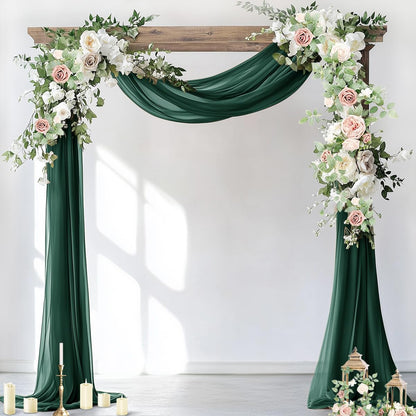 Wedding Arch Draping Fabric Sheer Chiffon Curtain Drape Wedding Party Decor | 1 Panel 29" x 19Ft 6 Yards for Outdoor Ceremony Birthday Baby Shower Holiday Home Decoration Yellow Gold