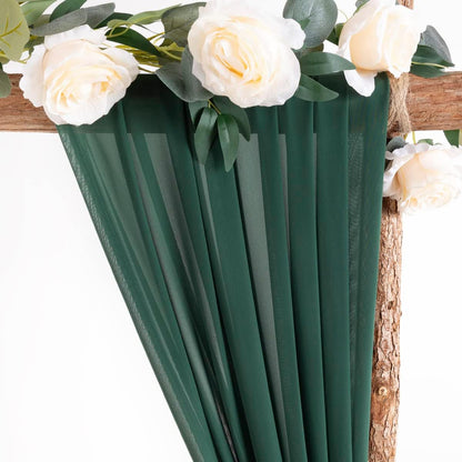 Wedding Arch Draping Fabric Sheer Chiffon Curtain Drape Wedding Party Decor | 1 Panel 29" x 19Ft 6 Yards for Outdoor Ceremony Birthday Baby Shower Holiday Home Decoration Yellow Gold