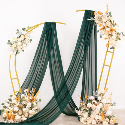 Wedding Arch Draping Fabric Sheer Chiffon Curtain Drape Wedding Party Decor | 1 Panel 29" x 19Ft 6 Yards for Outdoor Ceremony Birthday Baby Shower Holiday Home Decoration Yellow Gold
