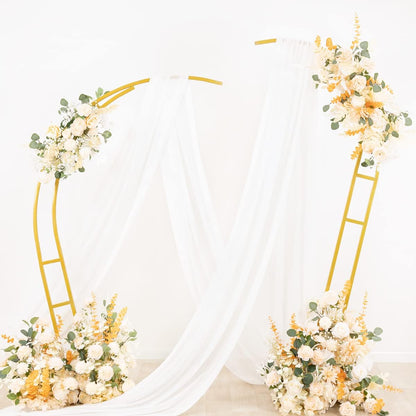 Wedding Arch Draping Fabric Sheer Chiffon Curtain Drape Wedding Party Decor | 1 Panel 29" x 19Ft 6 Yards for Outdoor Ceremony Birthday Baby Shower Holiday Home Decoration Yellow Gold