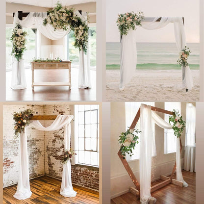 Wedding Arch Draping Fabric Sheer Chiffon Curtain Drape Wedding Party Decor | 1 Panel 29" x 19Ft 6 Yards for Outdoor Ceremony Birthday Baby Shower Holiday Home Decoration Yellow Gold