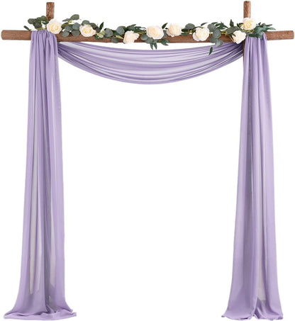 Wedding Arch Draping Fabric Sheer Chiffon Curtain Drape Wedding Party Decor | 1 Panel 29" x 19Ft 6 Yards for Outdoor Ceremony Birthday Baby Shower Holiday Home Decoration Yellow Gold