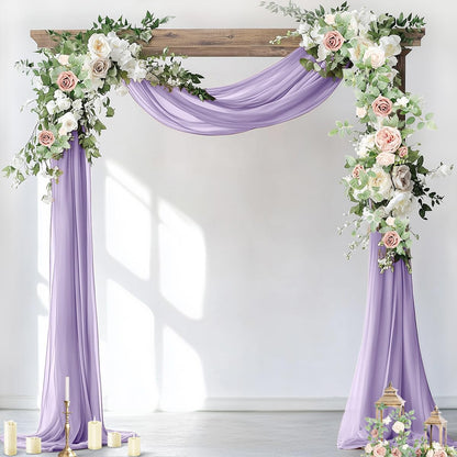 Wedding Arch Draping Fabric Sheer Chiffon Curtain Drape Wedding Party Decor | 1 Panel 29" x 19Ft 6 Yards for Outdoor Ceremony Birthday Baby Shower Holiday Home Decoration Yellow Gold