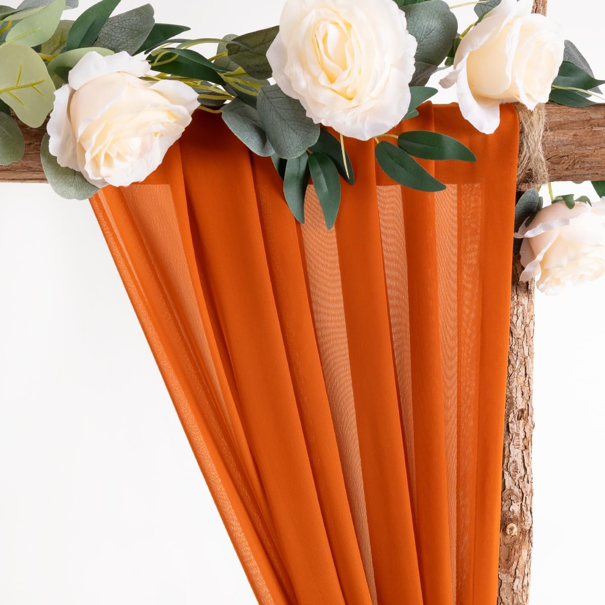 Wedding Arch Draping Fabric Sheer Chiffon Curtain Drape Wedding Party Decor | 1 Panel 29" x 19Ft 6 Yards for Outdoor Ceremony Birthday Baby Shower Holiday Home Decoration Yellow Gold