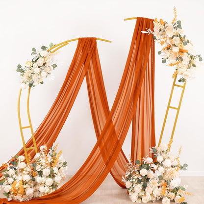 Wedding Arch Draping Fabric Sheer Chiffon Curtain Drape Wedding Party Decor | 1 Panel 29" x 19Ft 6 Yards for Outdoor Ceremony Birthday Baby Shower Holiday Home Decoration Yellow Gold