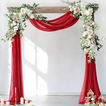 Wedding Arch Draping Fabric Sheer Chiffon Curtain Drape Wedding Party Decor | 1 Panel 29" x 19Ft 6 Yards for Outdoor Ceremony Birthday Baby Shower Holiday Home Decoration Yellow Gold