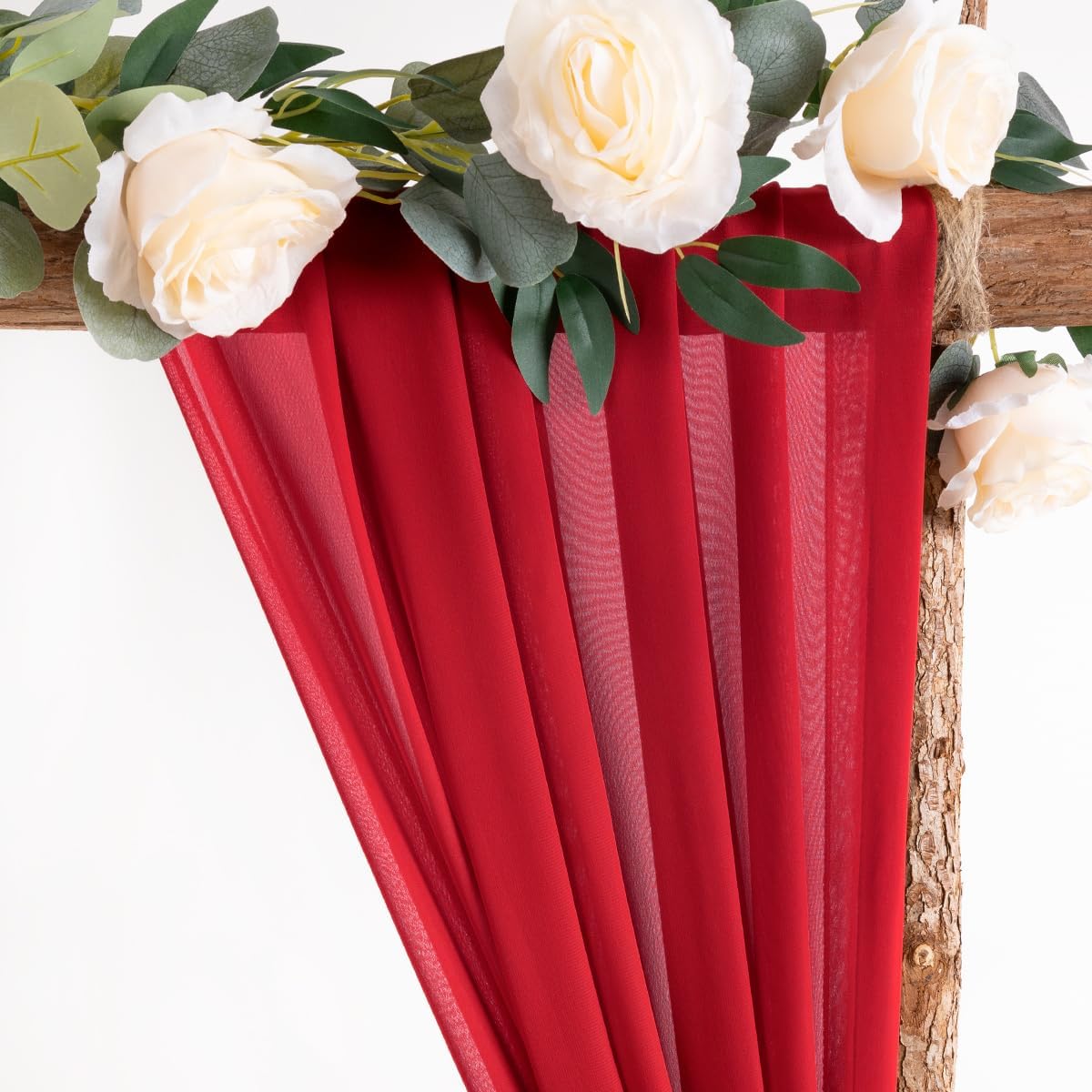 Wedding Arch Draping Fabric Sheer Chiffon Curtain Drape Wedding Party Decor | 1 Panel 29" x 19Ft 6 Yards for Outdoor Ceremony Birthday Baby Shower Holiday Home Decoration Yellow Gold