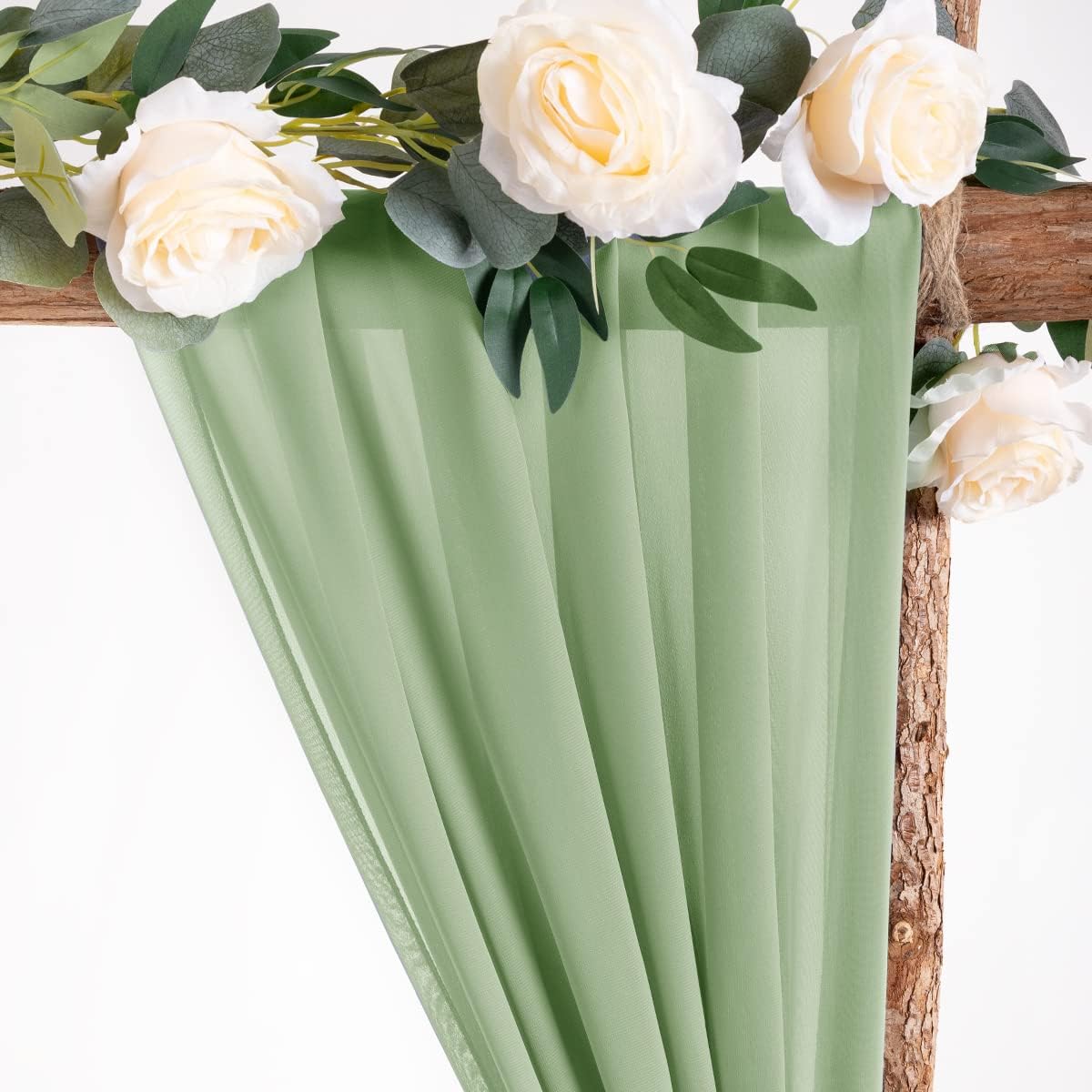 Wedding Arch Draping Fabric Sheer Chiffon Curtain Drape Wedding Party Decor | 1 Panel 29" x 19Ft 6 Yards for Outdoor Ceremony Birthday Baby Shower Holiday Home Decoration Yellow Gold