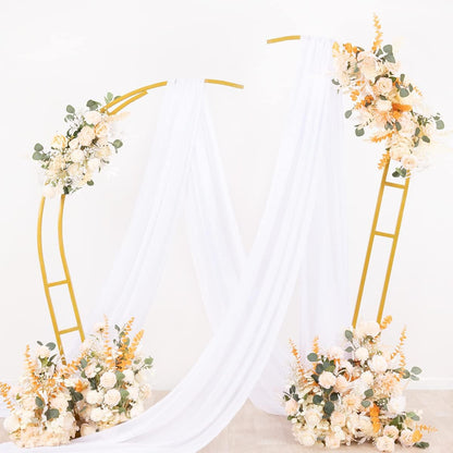 Wedding Arch Draping Fabric Sheer Chiffon Curtain Drape Wedding Party Decor | 1 Panel 29" x 19Ft 6 Yards for Outdoor Ceremony Birthday Baby Shower Holiday Home Decoration Yellow Gold