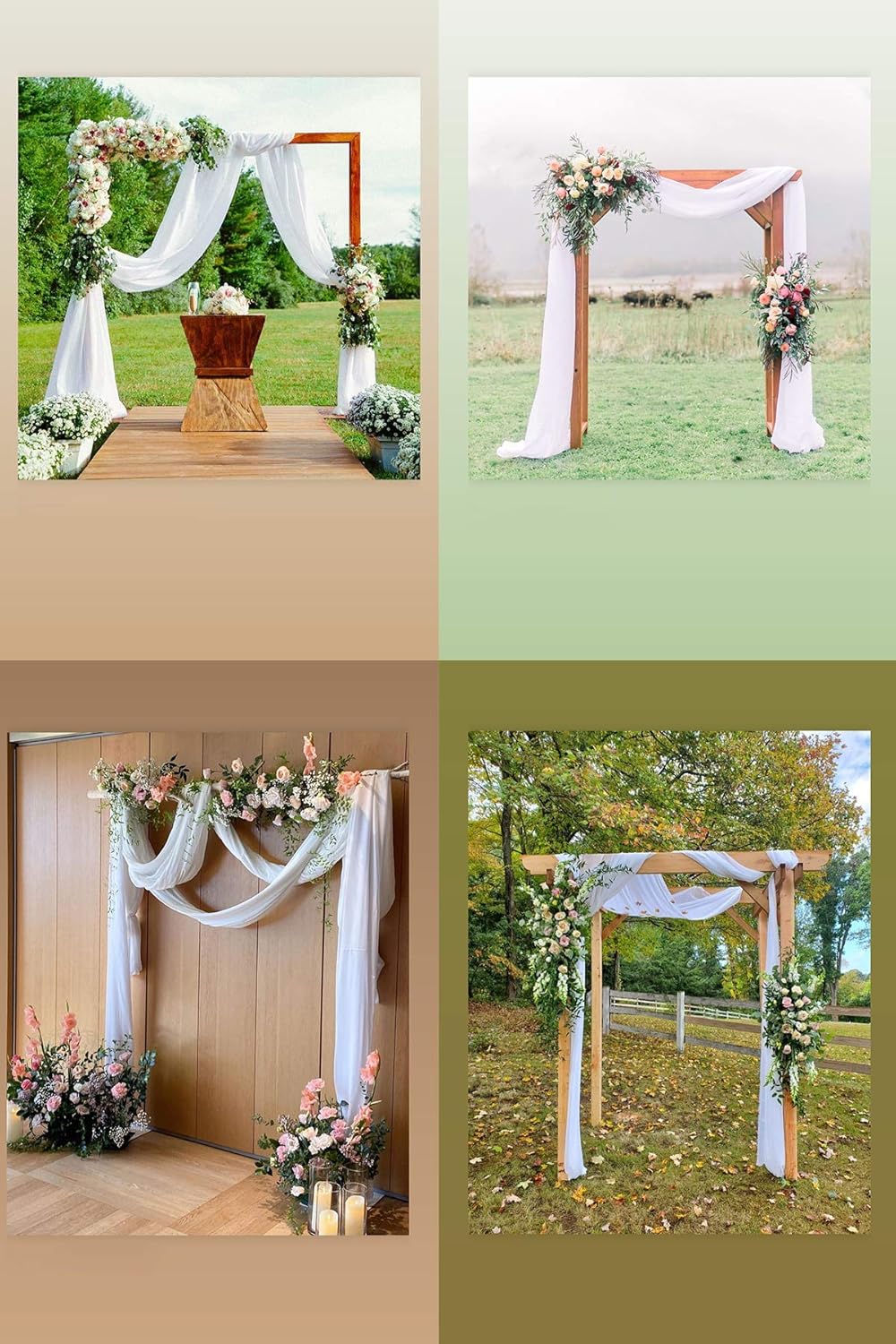 Wedding Arch Draping Fabric Sheer Chiffon Curtain Drape Wedding Party Decor | 1 Panel 29" x 19Ft 6 Yards for Outdoor Ceremony Birthday Baby Shower Holiday Home Decoration Yellow Gold