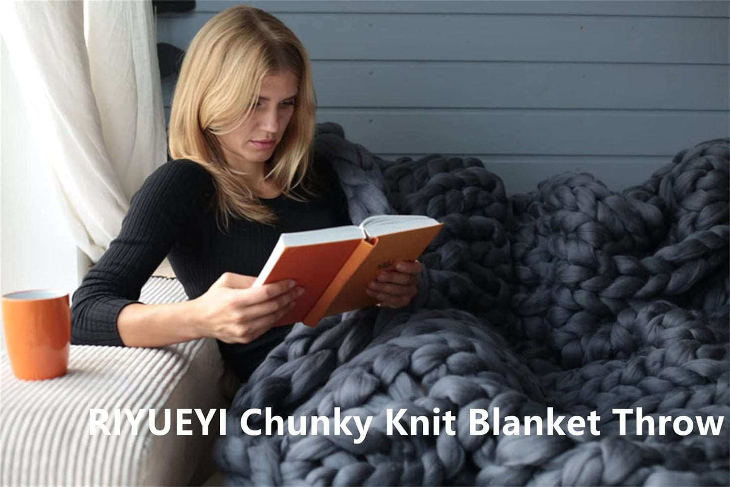 Chunky Knit Blanket Throw Handmade Premium Chenille Yarn for Couch & Bed Fall Decor Large Soft Comfy Cable Blankets & Throws Chenille Soft Knitted Blanket,Yellow,50x50cm/19x19in