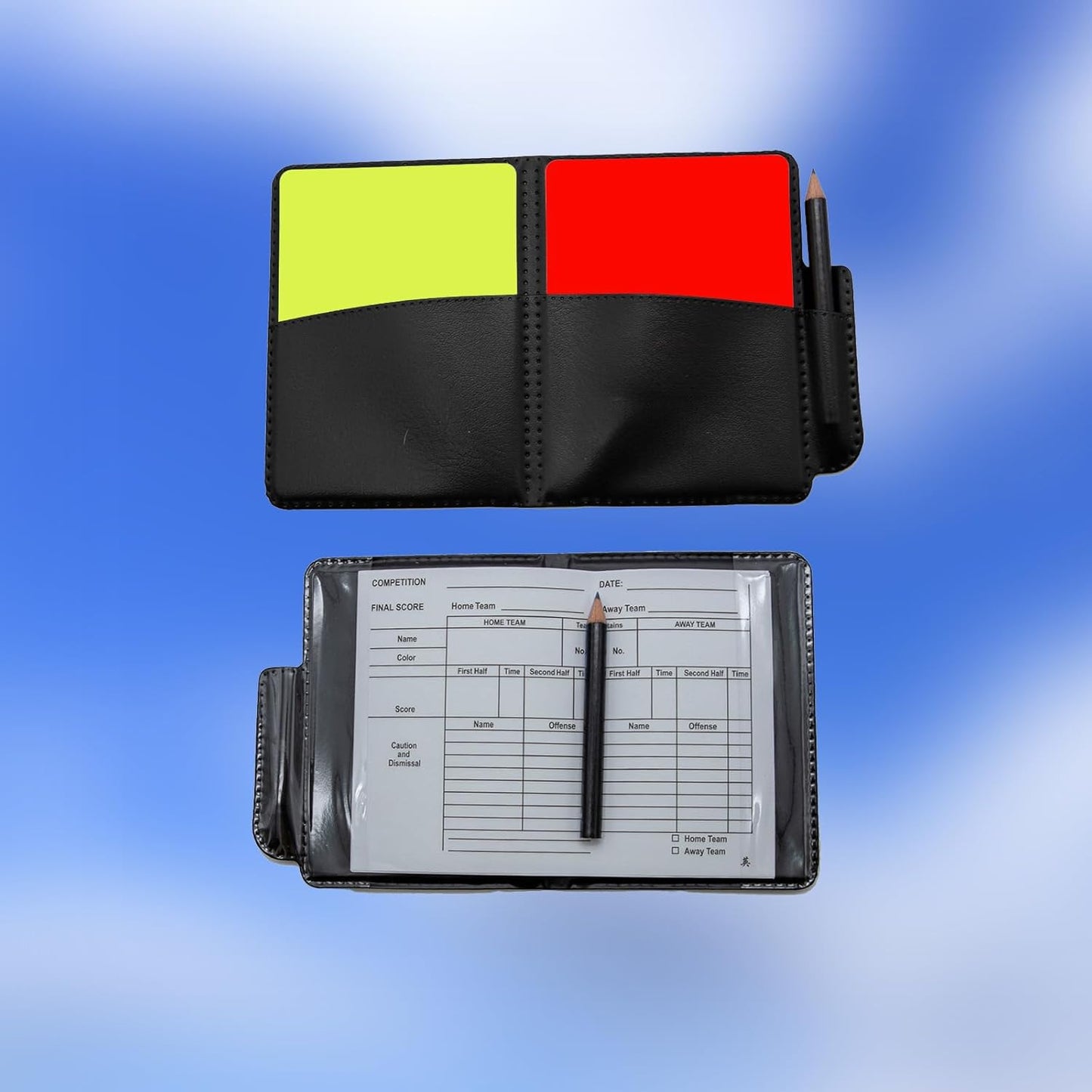 Soccer Referee-Flag Football-Linesman Red Yellow-Cards - Stainless Steel Whistles Set Ref Coach Equipment Water Proof Kit (color001)