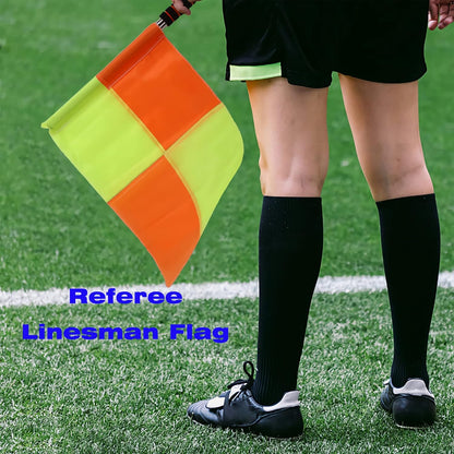 Soccer Referee-Flag Football-Linesman Red Yellow-Cards - Stainless Steel Whistles Set Ref Coach Equipment Water Proof Kit (color001)