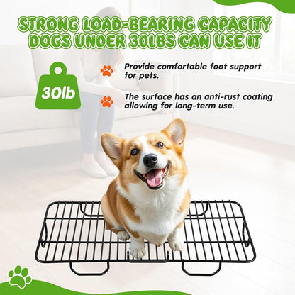 2 Sets 3 Layer Stainless Steel Dog Grass Pad with Tray, 23.6" x 15.8" Puppy Potty Tray with Artificial Grass Grate Grid Removable, Portable & Reusable Dog Litter Box for Indoor Outdoor Use