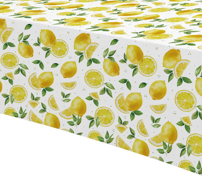 Lemon Party Decorations Tablecloth for Birthday Baby Shower, 3 Pcs | Disposable Summer Bridal Shower Decor, Lemon Birthday Party Supplies Table Cover, 55in x 86in