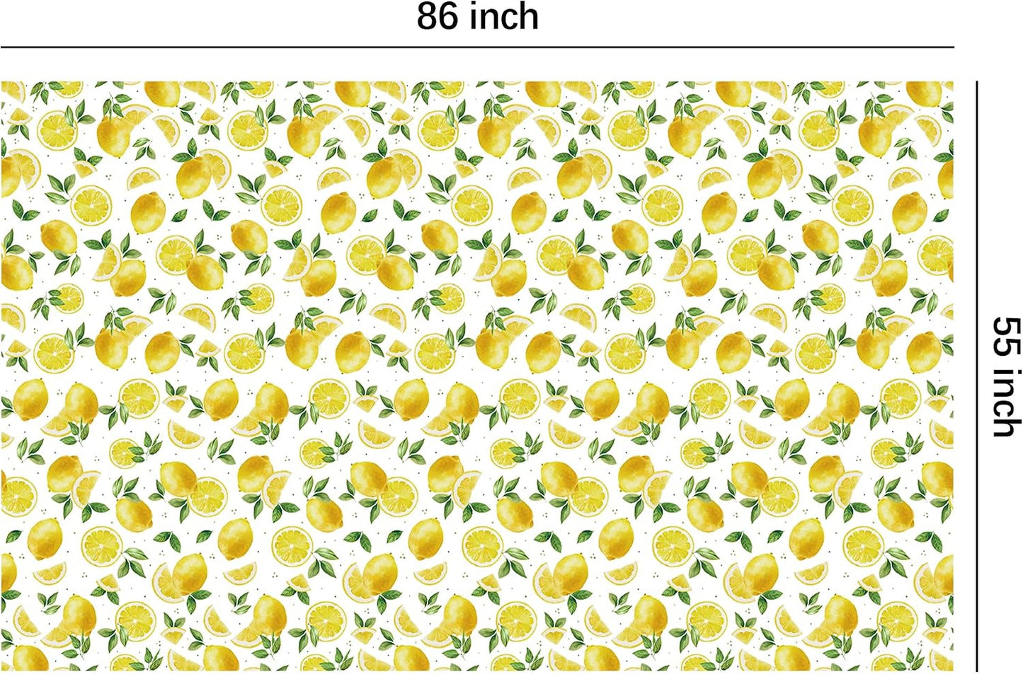 Lemon Party Decorations Tablecloth for Birthday Baby Shower, 3 Pcs | Disposable Summer Bridal Shower Decor, Lemon Birthday Party Supplies Table Cover, 55in x 86in