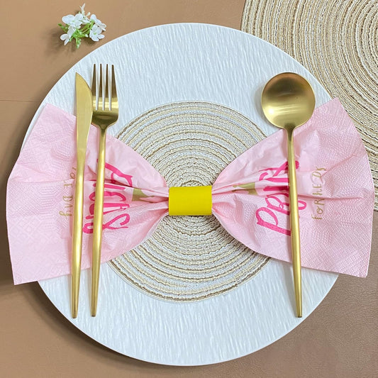 Paper Napkin Bands Box of 500,Napkin Rings Self Adhesive,Silverware Wraps Bands, Perfect for Birthday Parties, Weddings, Family Reunion & Events(Yellow-500pcs)