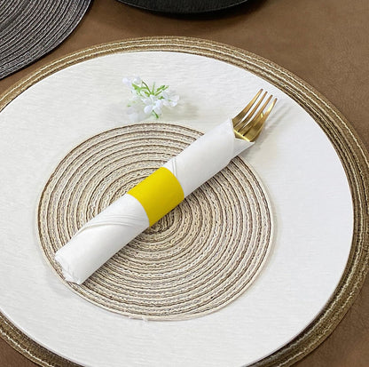 Paper Napkin Bands Box of 500,Napkin Rings Self Adhesive,Silverware Wraps Bands, Perfect for Birthday Parties, Weddings, Family Reunion & Events(Yellow-500pcs)