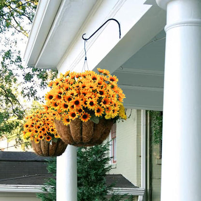 6 Bundles Sunflowers Artificial Flowers Daisy Mums Fake Flowers Outdoor UV Resistant No Fade Fall Flowers 24 Stems Greenery Shrubs Indoor Outside Home Wedding Office DIY Garden Décor (Yellow)