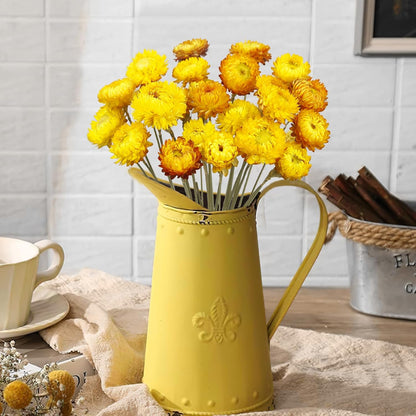 20 Pcs Natural Dried Daisy Flowers Yellow Dried Sunflowers Chrysanthemum Dry Flower Bouquet with Stem for Wedding Farmhouse Table Vase Decor Home DIY Flower Arrangement