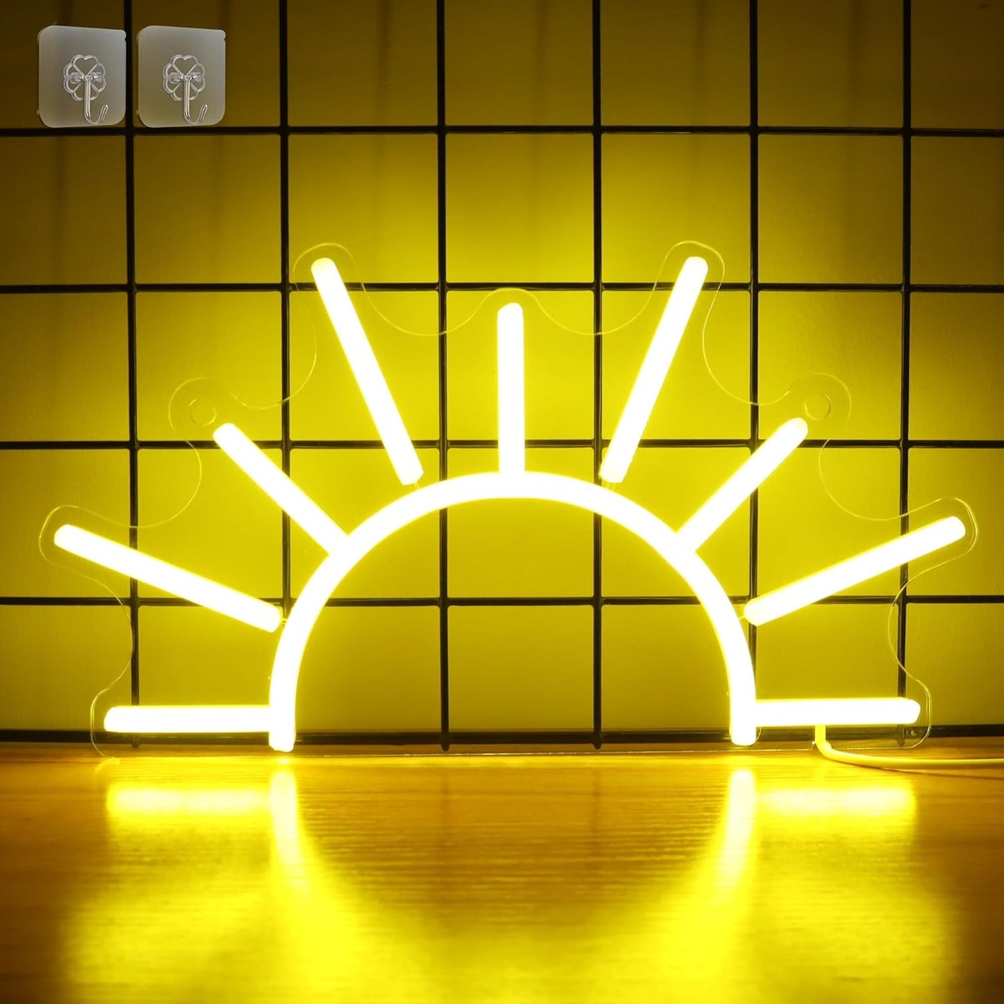 Sunrise Neon Sign for Wall Decor, Sunset Night Light with Dimmable, Light up Sun LED Acrylic Bedroom Home Lamp, Best Gifts for Birthday Party Christmas Wedding Bar Aesthetic(Golden Yellow)